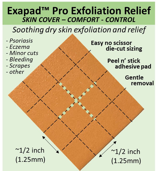 New Product! Exapad(TM) Pro Large Area Psoriasis/Eczema Skin Cover, Comfort and Control Exfoliating Adhesive Medical Pad - Sample Sheet 9.75 in x 20 in